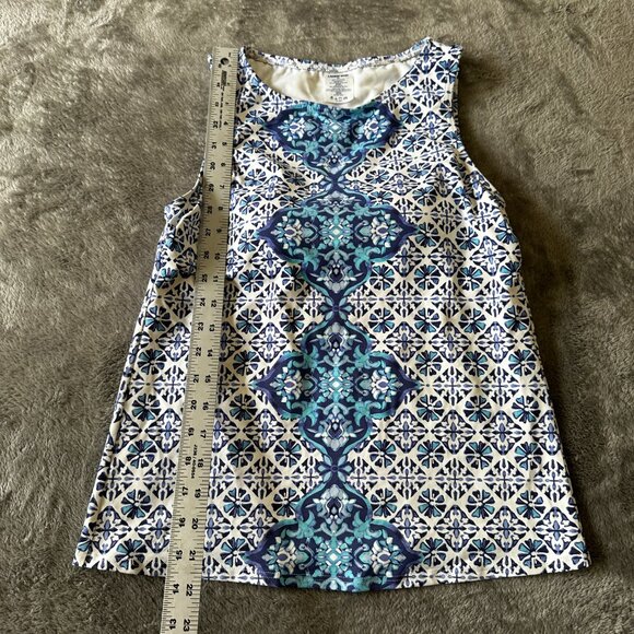 Lands' End Swimsuit Tankini Top High Neck Women's 6 Petite 6P Blue Modest Swim - Picture 3 of 3